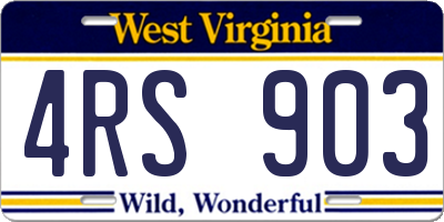 WV license plate 4RS903