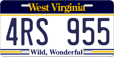 WV license plate 4RS955