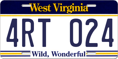 WV license plate 4RT024