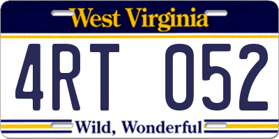 WV license plate 4RT052