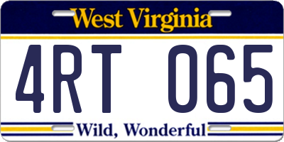 WV license plate 4RT065