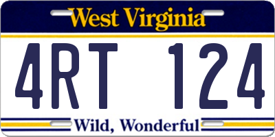 WV license plate 4RT124