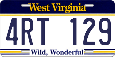 WV license plate 4RT129