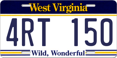 WV license plate 4RT150