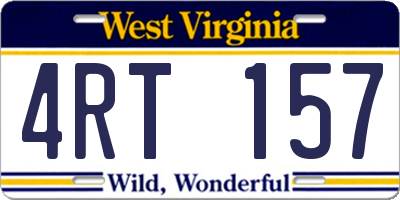 WV license plate 4RT157