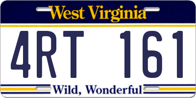 WV license plate 4RT161