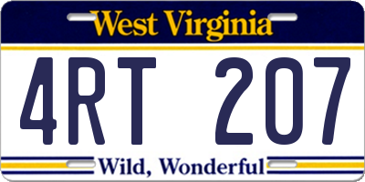 WV license plate 4RT207