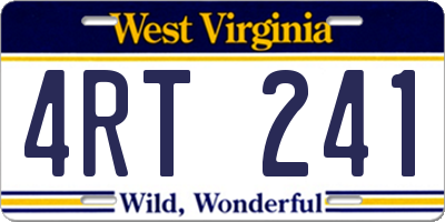 WV license plate 4RT241
