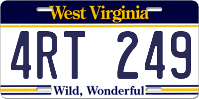 WV license plate 4RT249