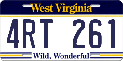 WV license plate 4RT261