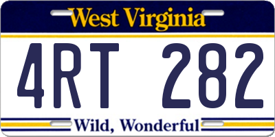 WV license plate 4RT282