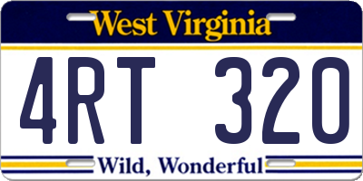 WV license plate 4RT320