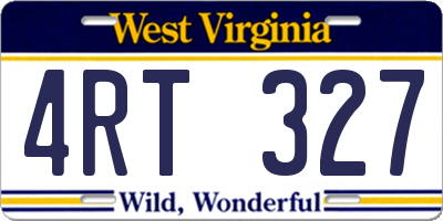 WV license plate 4RT327