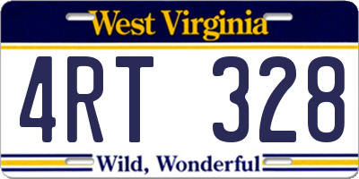 WV license plate 4RT328