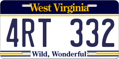 WV license plate 4RT332