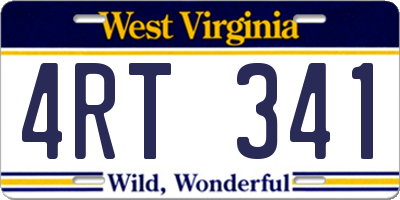 WV license plate 4RT341
