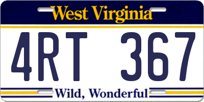 WV license plate 4RT367