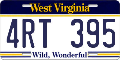 WV license plate 4RT395