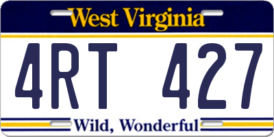 WV license plate 4RT427