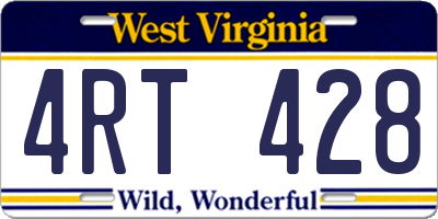 WV license plate 4RT428