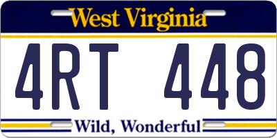 WV license plate 4RT448
