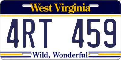 WV license plate 4RT459
