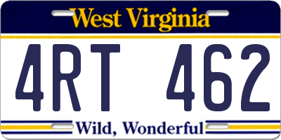WV license plate 4RT462
