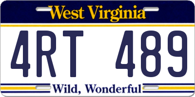 WV license plate 4RT489