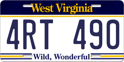 WV license plate 4RT490