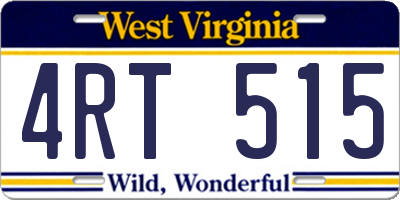 WV license plate 4RT515