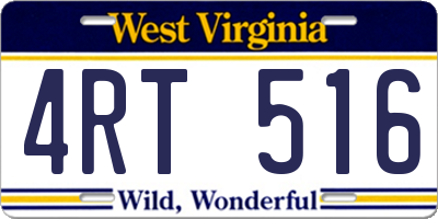 WV license plate 4RT516