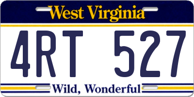 WV license plate 4RT527