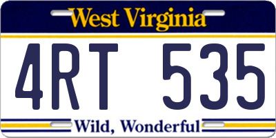 WV license plate 4RT535