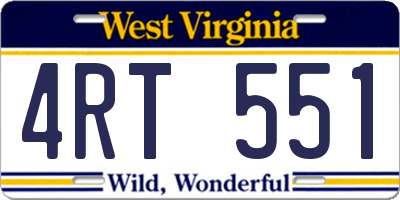 WV license plate 4RT551