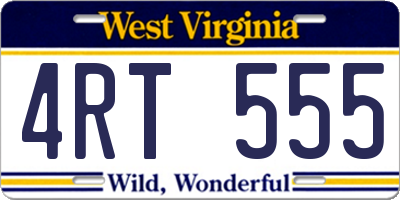 WV license plate 4RT555