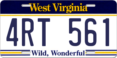 WV license plate 4RT561