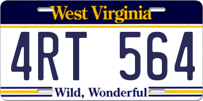 WV license plate 4RT564