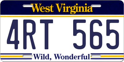 WV license plate 4RT565