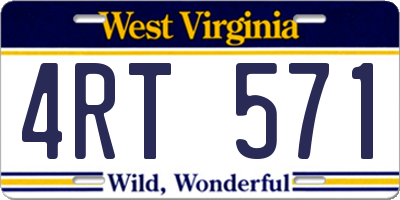WV license plate 4RT571