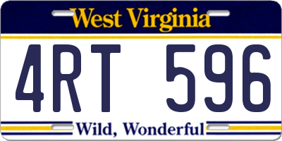 WV license plate 4RT596