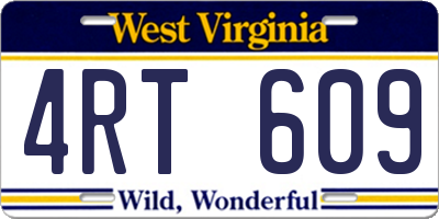 WV license plate 4RT609