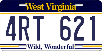 WV license plate 4RT621