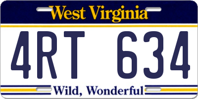 WV license plate 4RT634