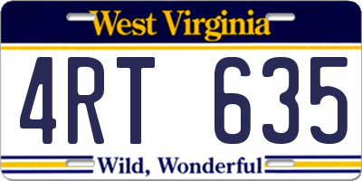 WV license plate 4RT635