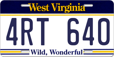 WV license plate 4RT640