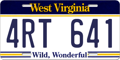 WV license plate 4RT641