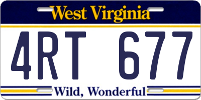 WV license plate 4RT677