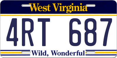 WV license plate 4RT687