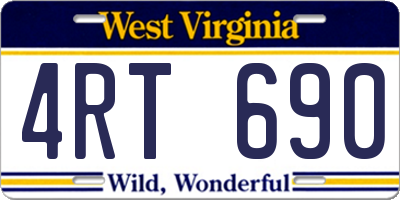 WV license plate 4RT690