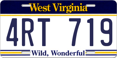 WV license plate 4RT719